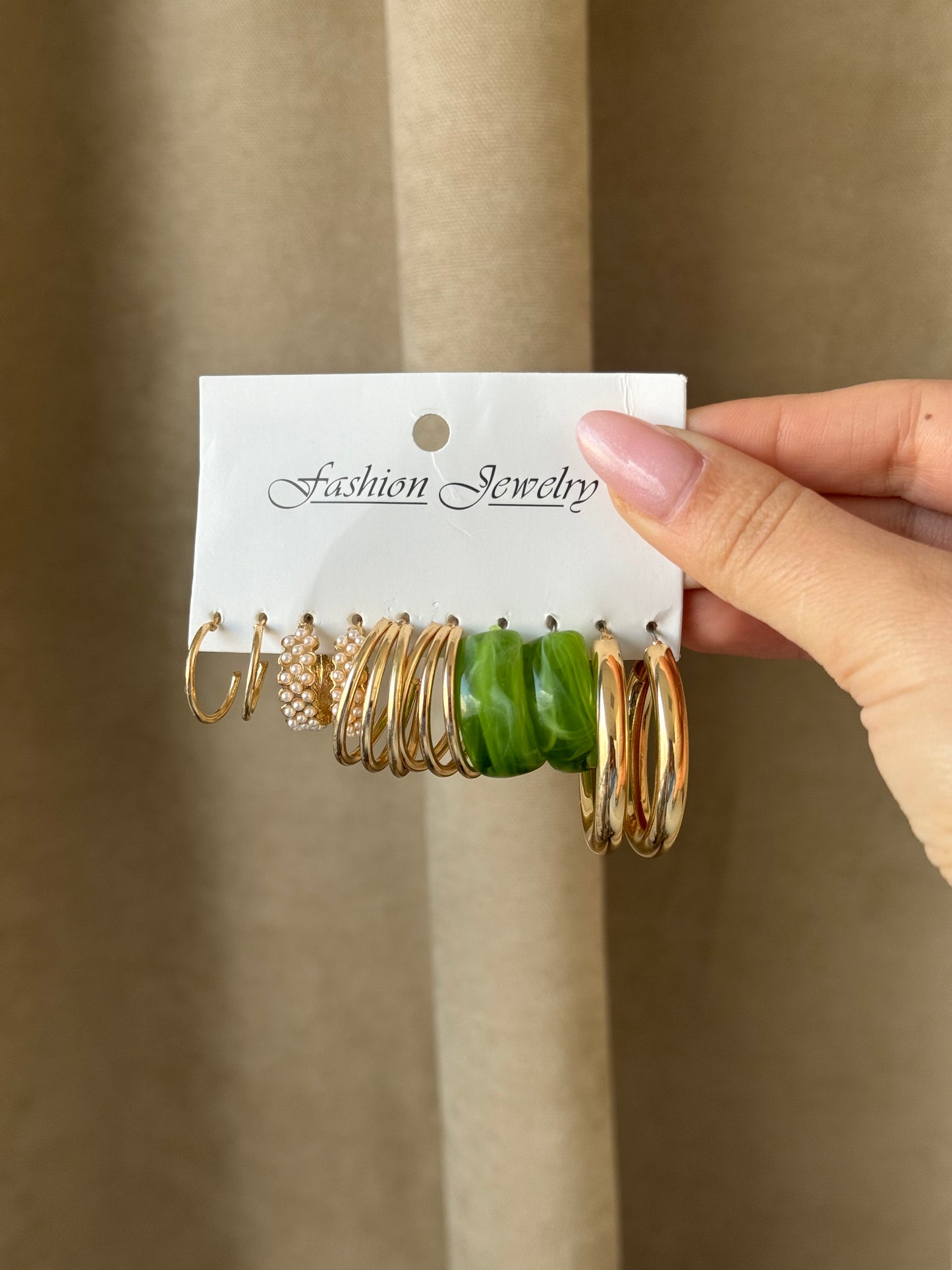 Elegant Hoop & Bead Earring Set