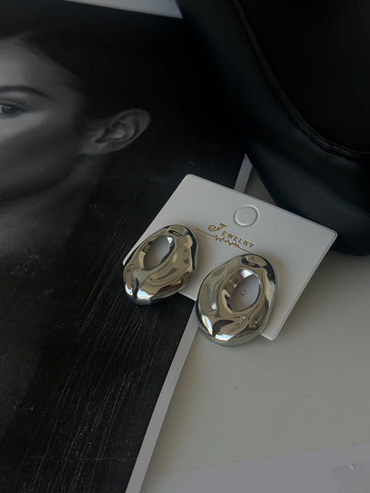 Modern Abstract Silver Earrings