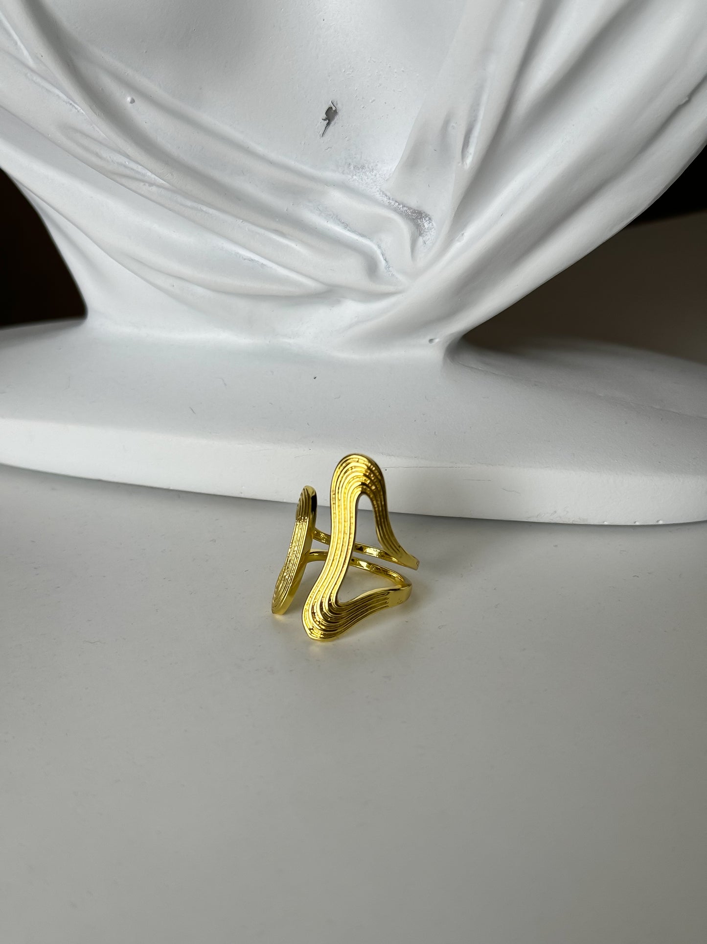 Golden Wave Statement Ring