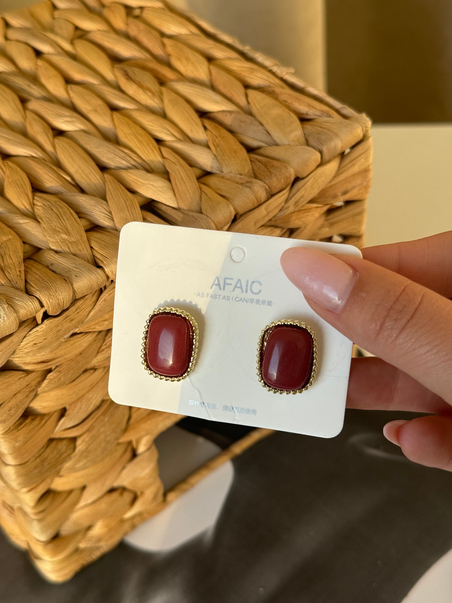 Elegant Red & Gold Earrings