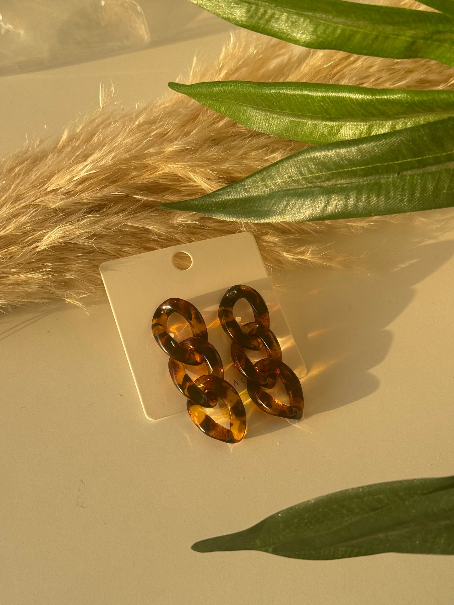 Tortoiseshell Chain-Link Earrings