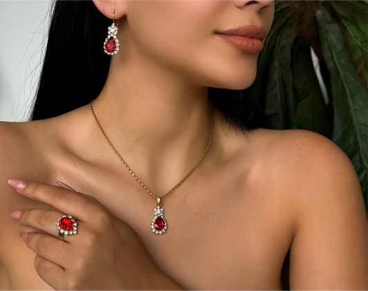 Set 3 - Pcs Necklace - Ring - Earrings