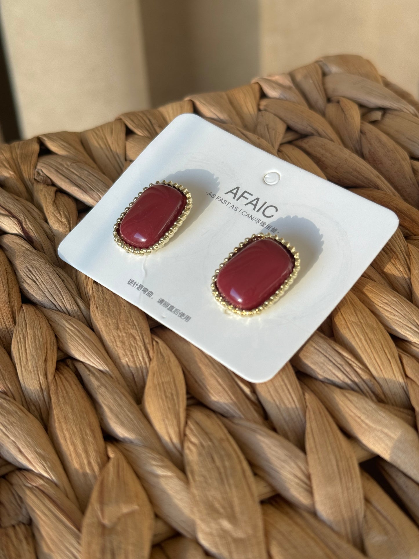 Elegant Red & Gold Earrings