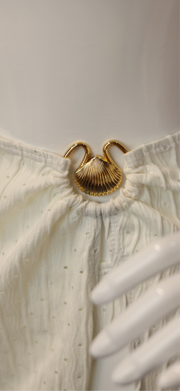 One-Shoulder White Beach Set