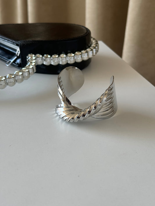Twisted Silver Cuff Bracelet
