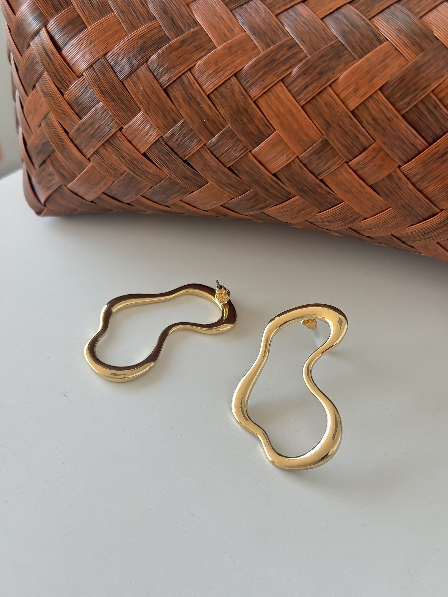 Abstract Gold Open-Shape Earrings