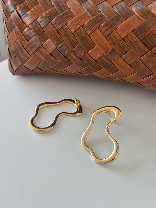 Abstract Gold Open-Shape Earrings