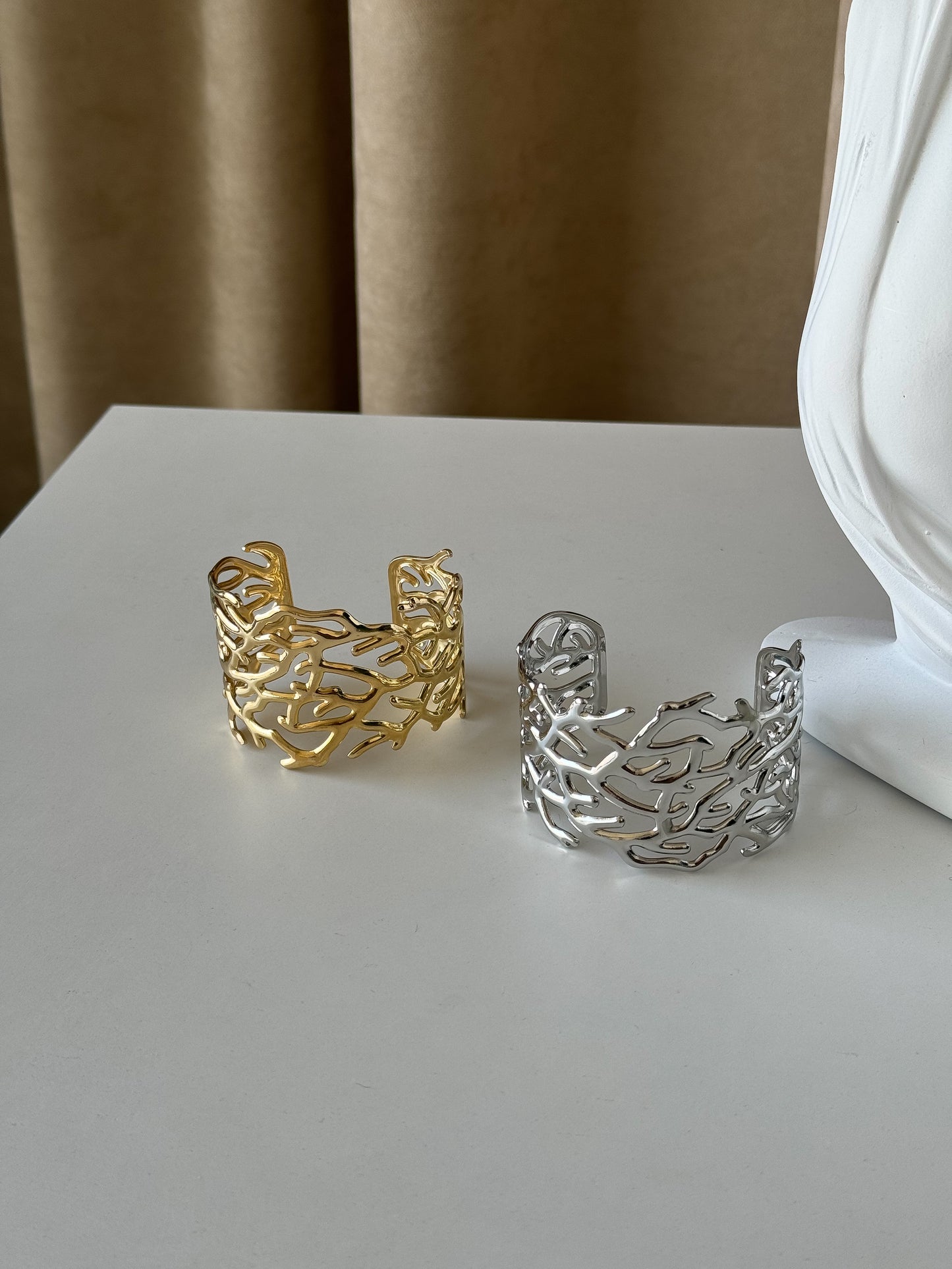 Cutout Cuff Bracelets – Gold & Silver