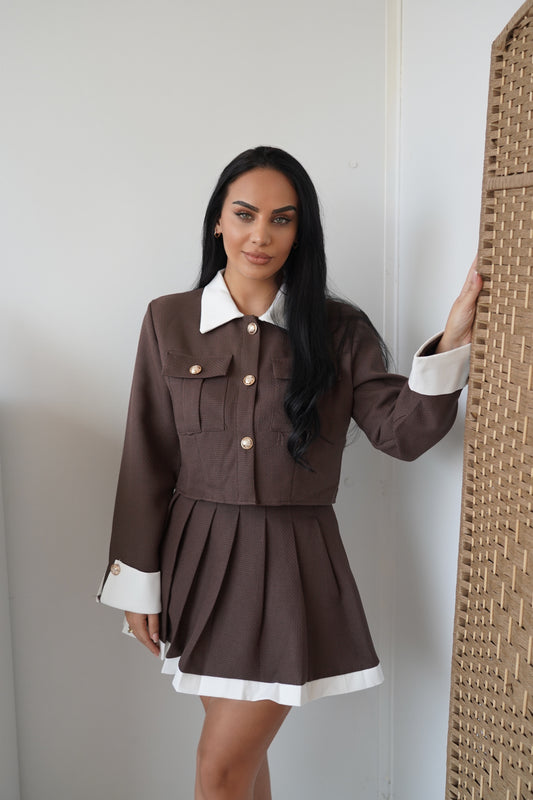 Chic Brown Two-Piece Set