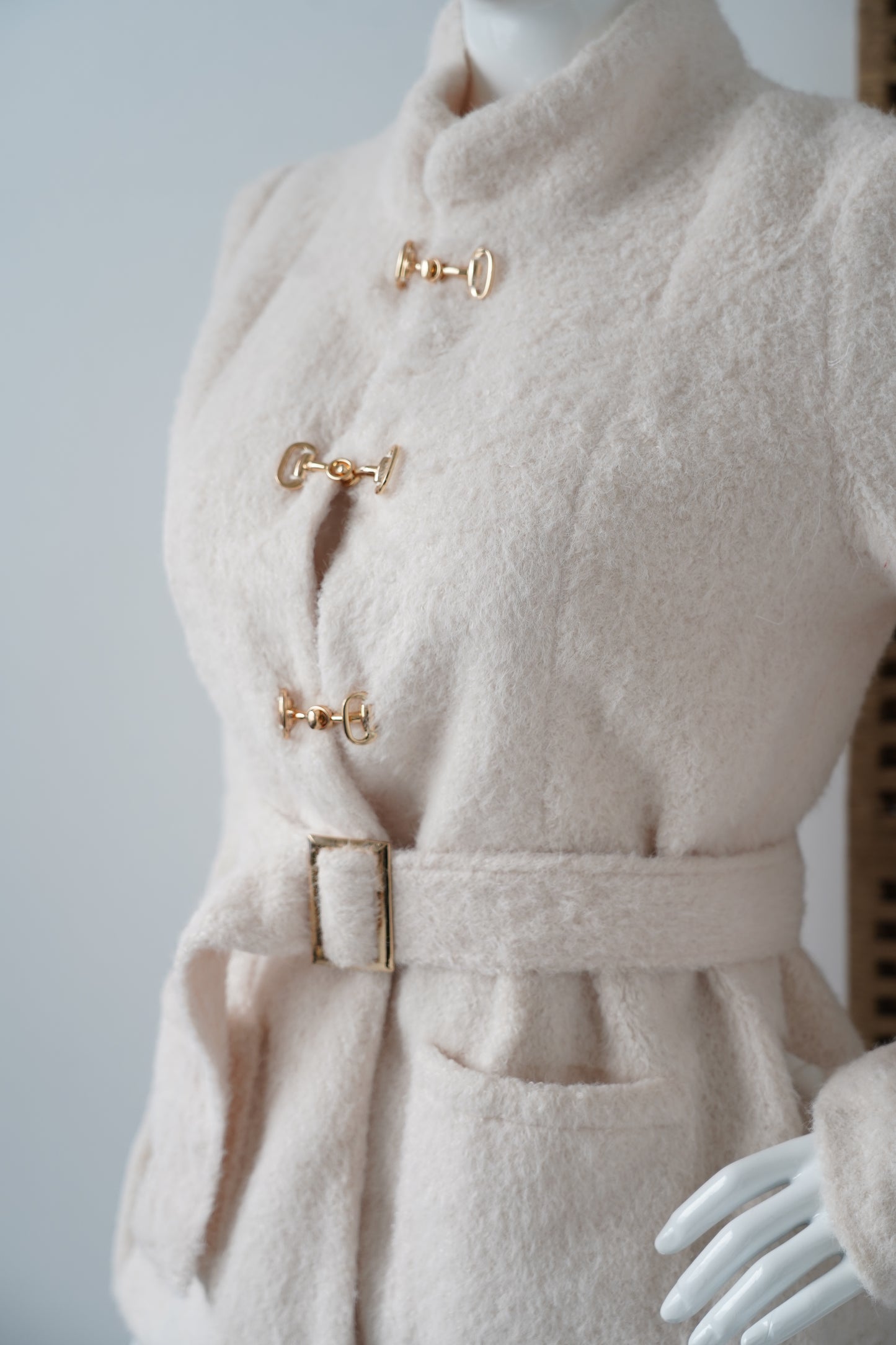 Elegant Cream Wool-Blend Jacket