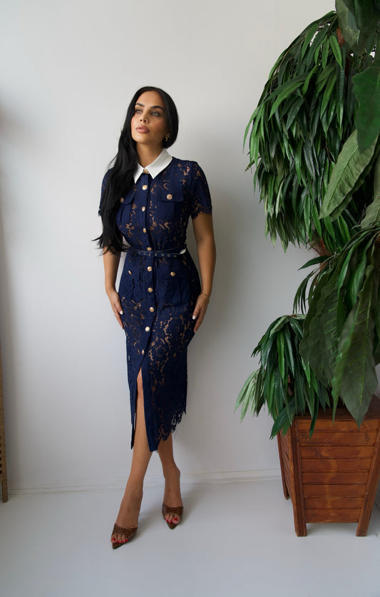 This unique dress combines classic and modern