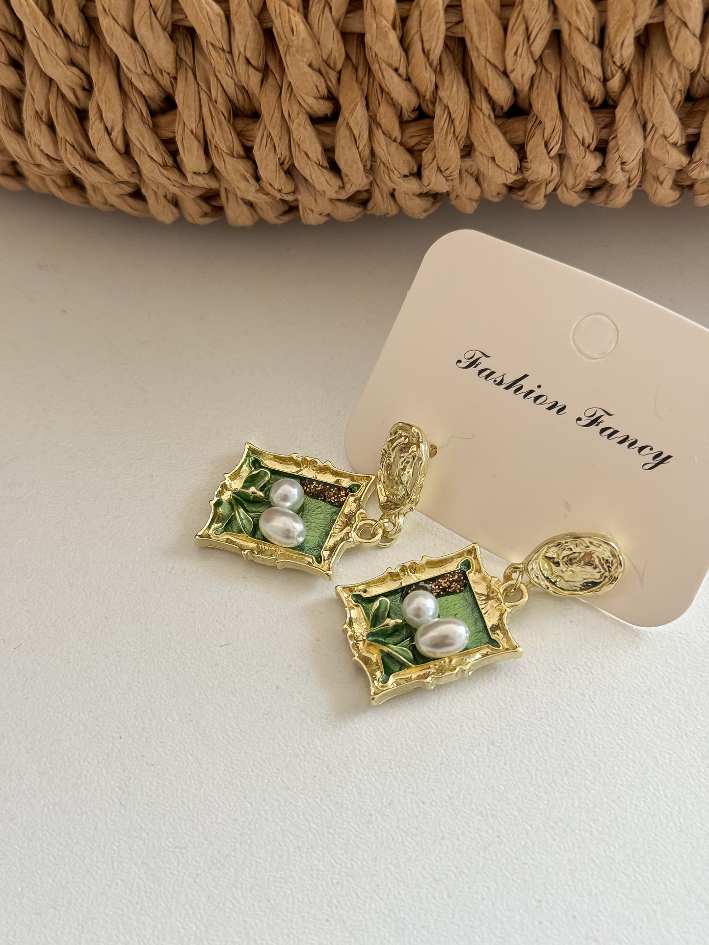 Vintage-Inspired Pearl & Enamel Drop Earrings