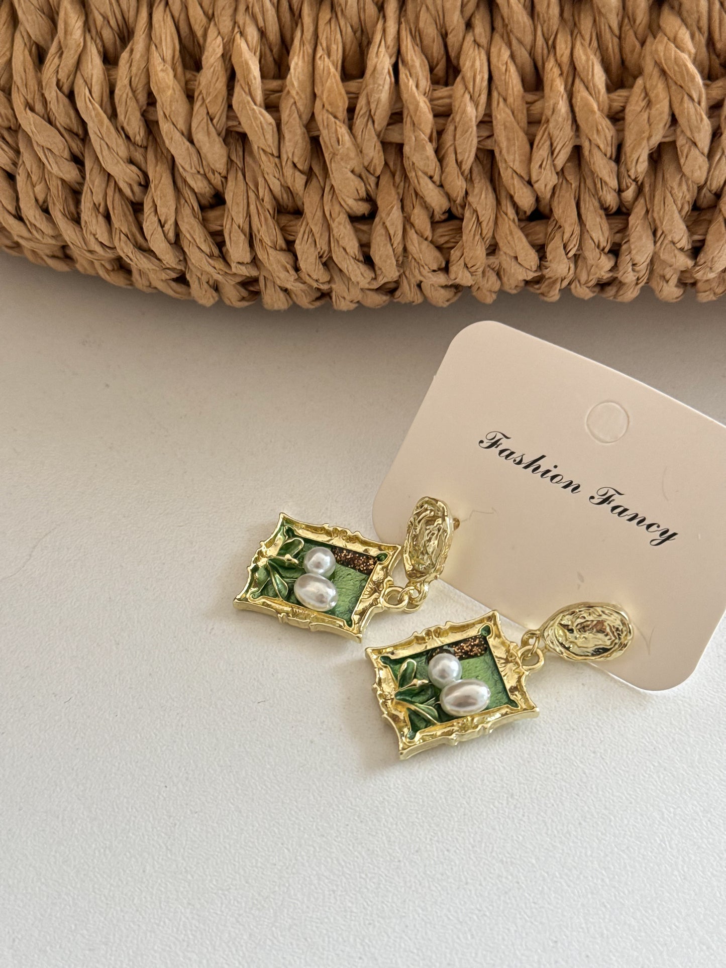 Vintage-Inspired Pearl & Enamel Drop Earrings