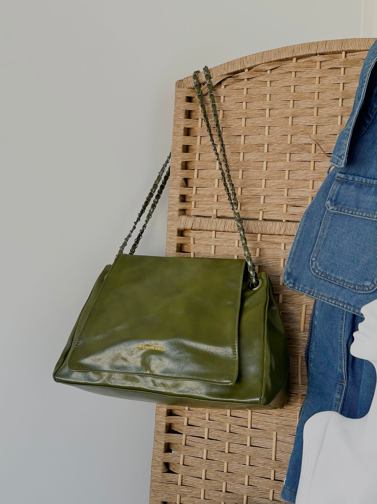 Olive Green Chain Shoulder Bag – Fashion Bags Collection