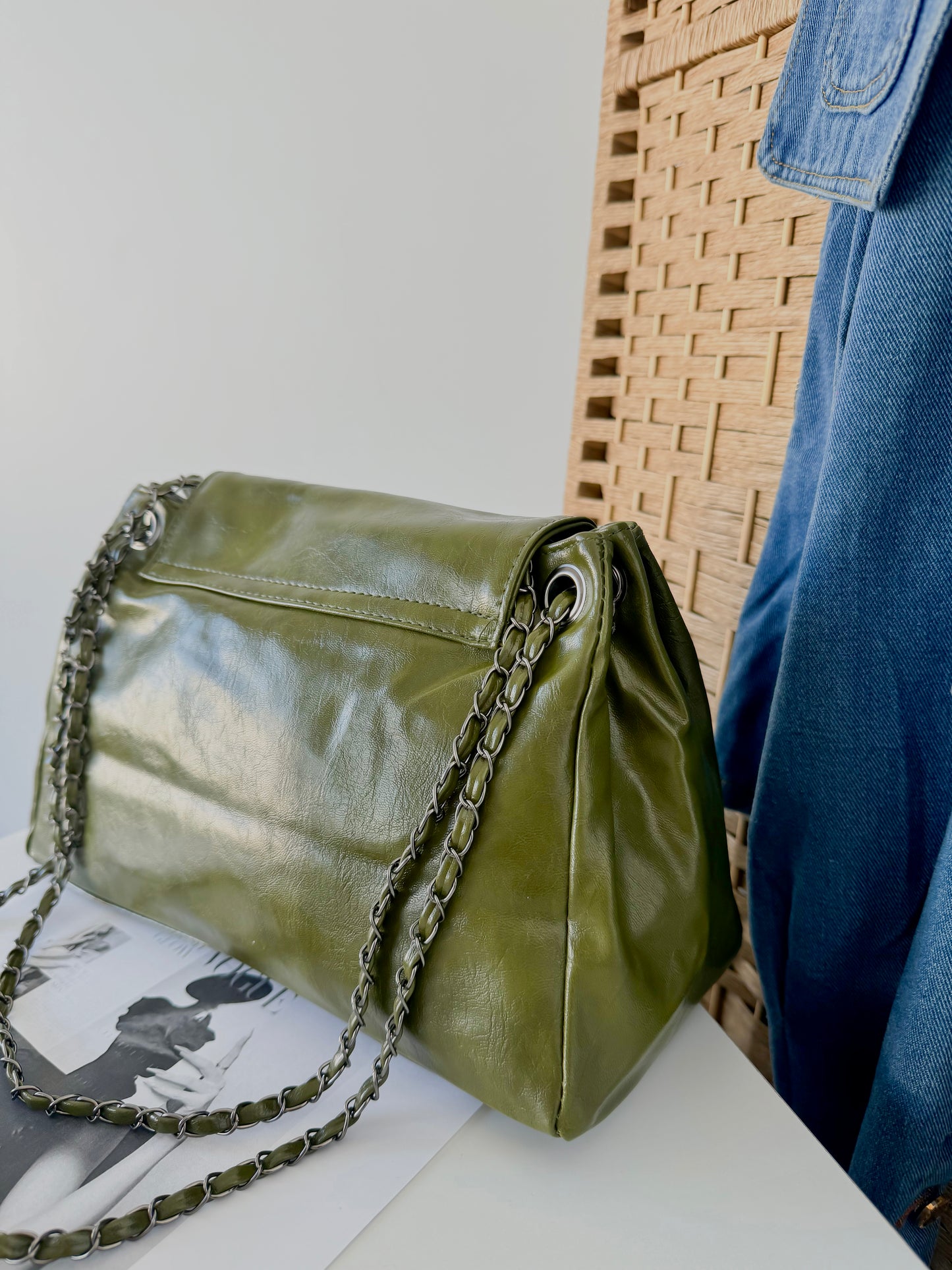 Olive Green Chain Shoulder Bag – Fashion Bags Collection