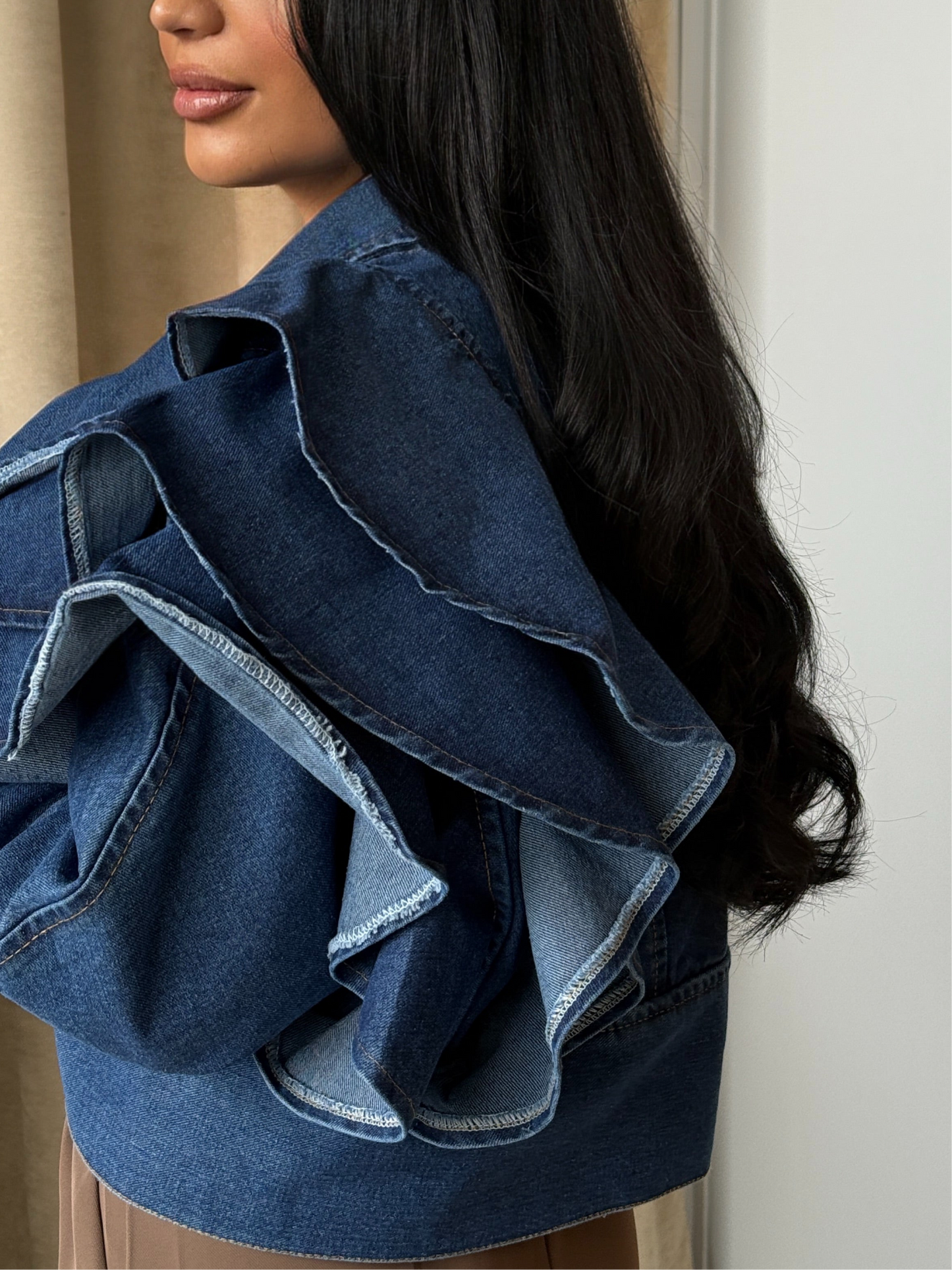 Denim jacket is a striking blend