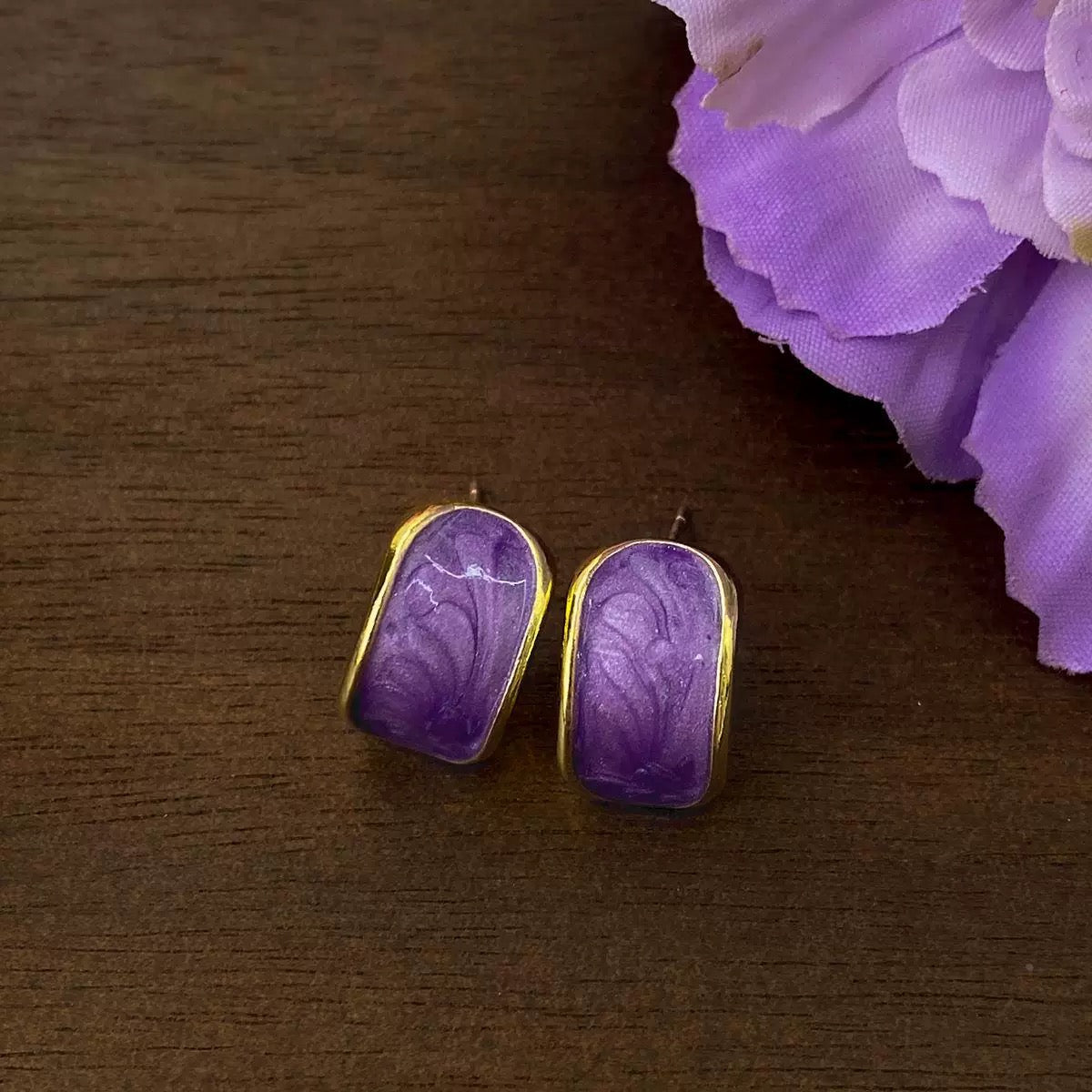 Earrings Small Purple