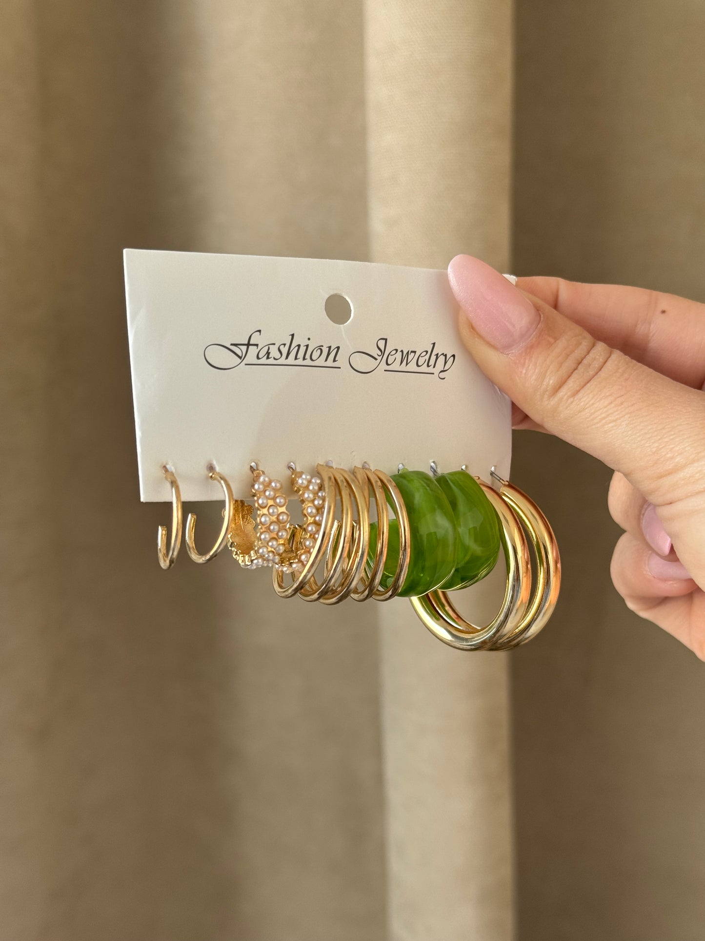 Elegant Hoop & Bead Earring Set