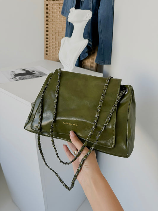 Olive Green Chain Shoulder Bag – Fashion Bags Collection