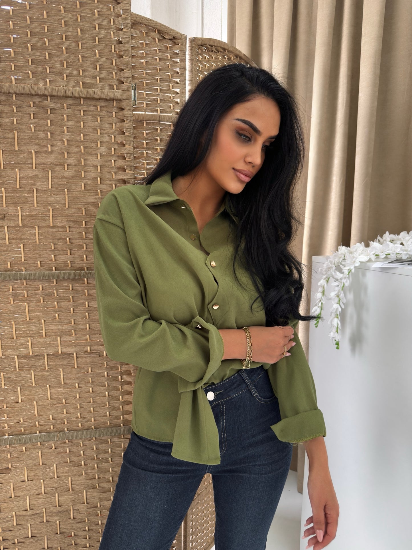 Shirt elegance olive