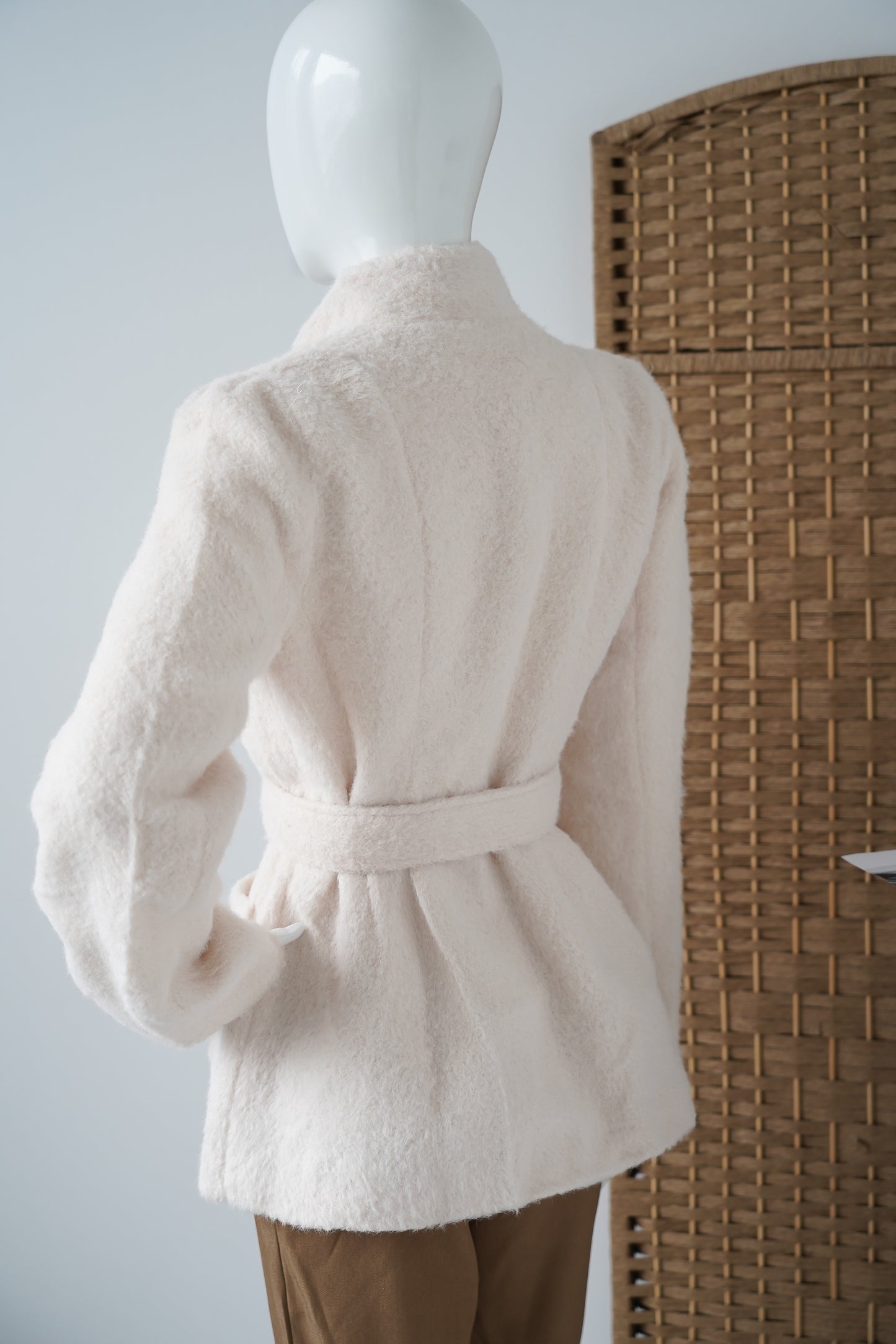 Elegant Cream Wool-Blend Jacket