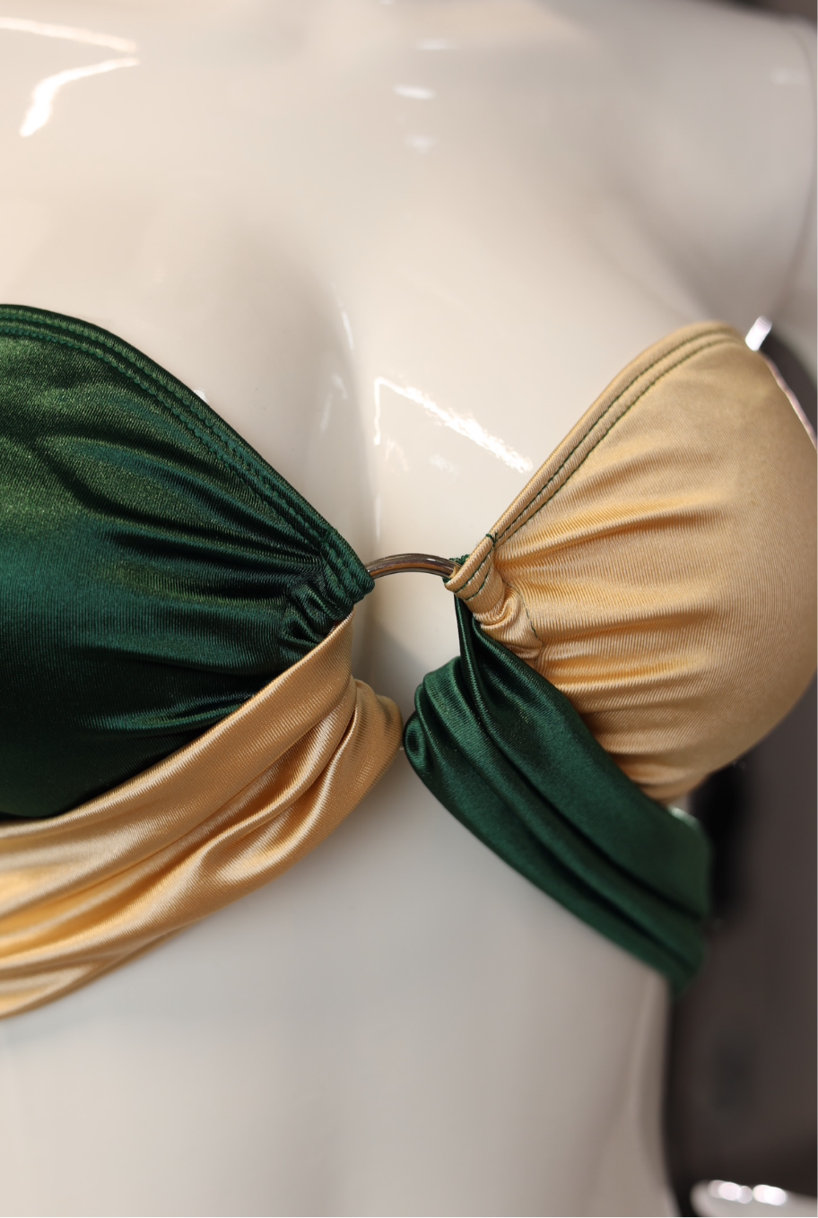 Two-Tone Satin Wrap Bikini