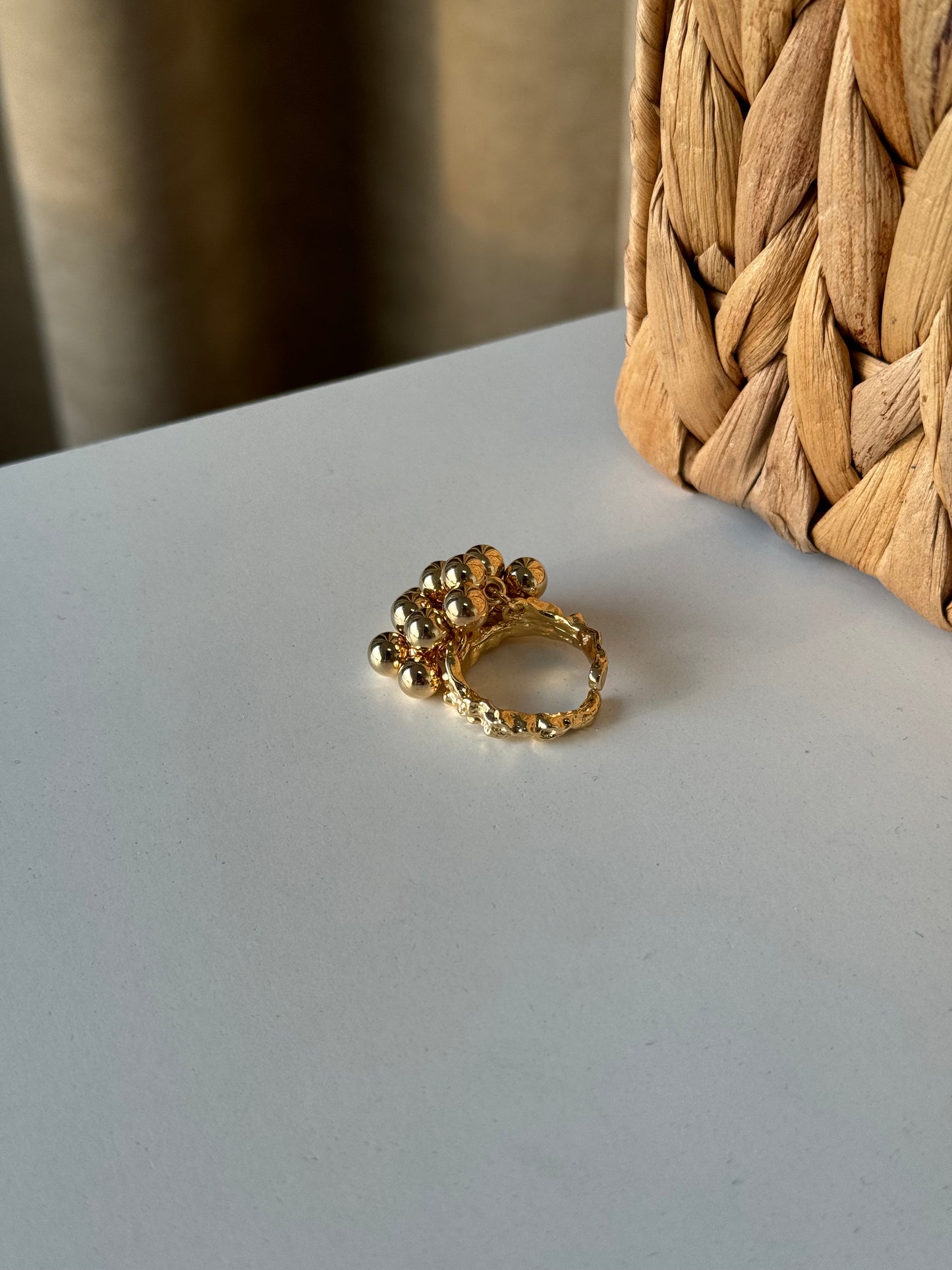 Golden Cluster Statement Ring