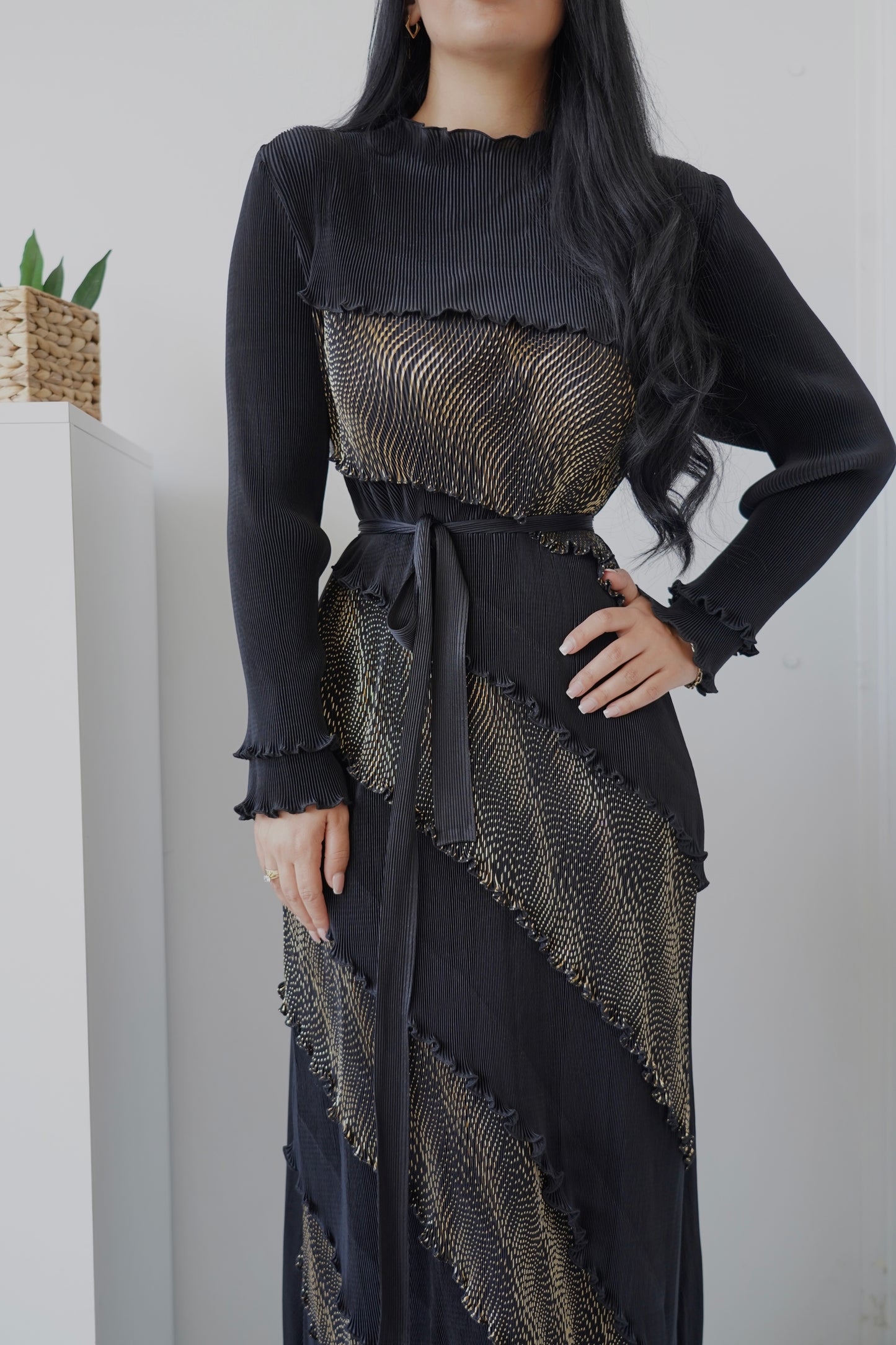 Black & Brown $ Green  Maxi Dress