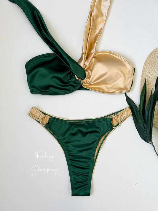 Two pcs Bikini Green & Gold