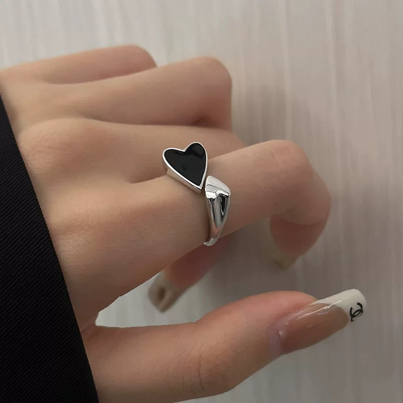 Heart Design Silver Ring