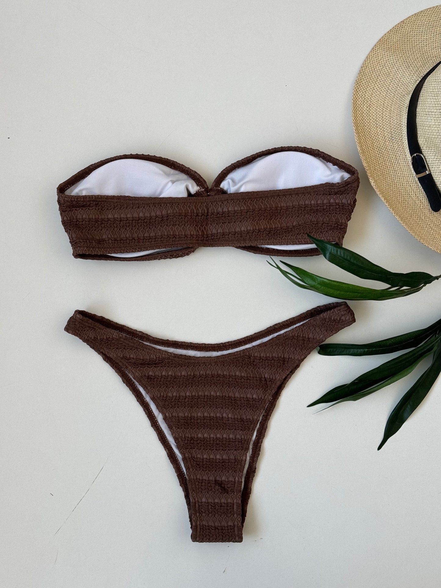 Two Pcs Bikini Brown
