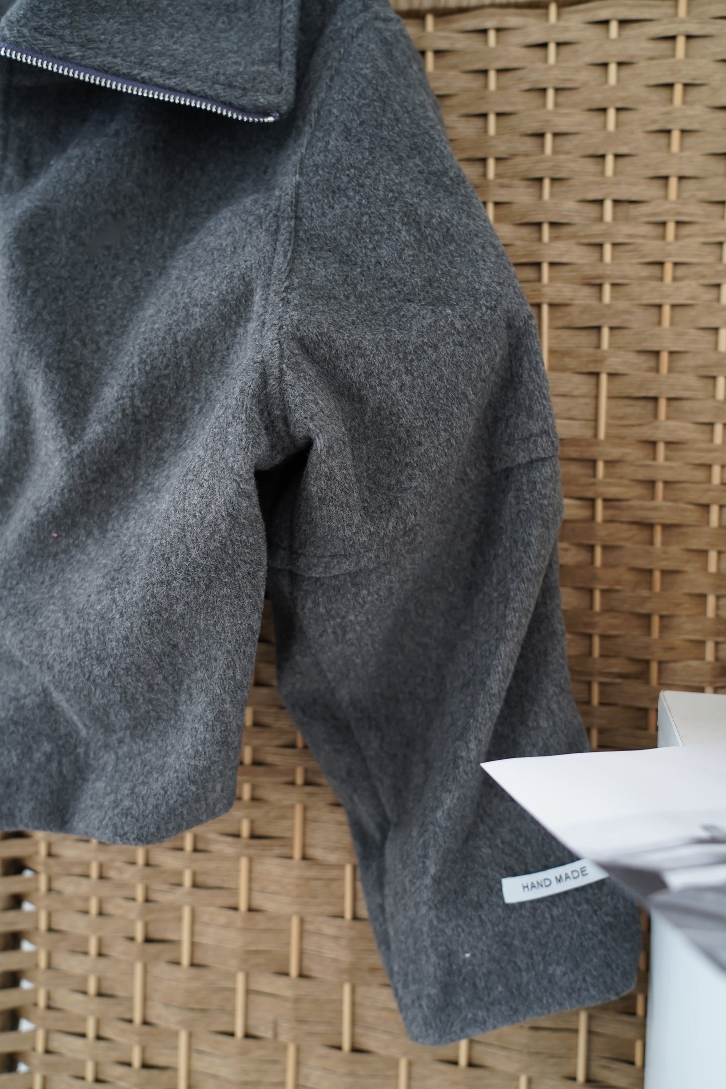 Minimalist Cropped Jacket in Dark Grey