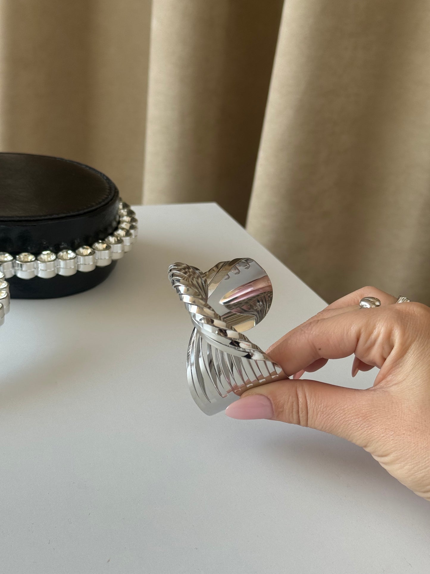 Twisted Silver Cuff Bracelet