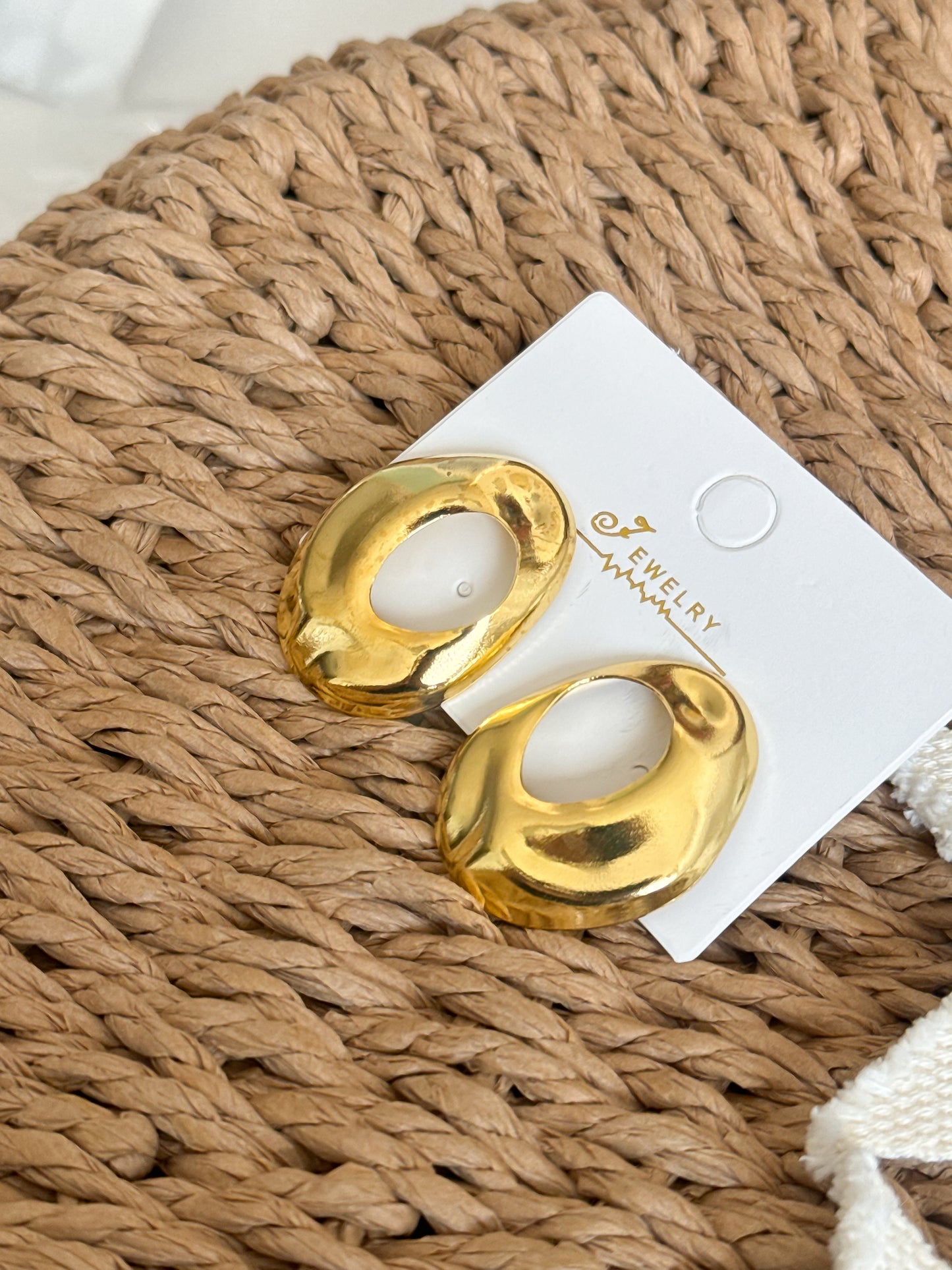 Gold-Tone Organic Statement Earrings