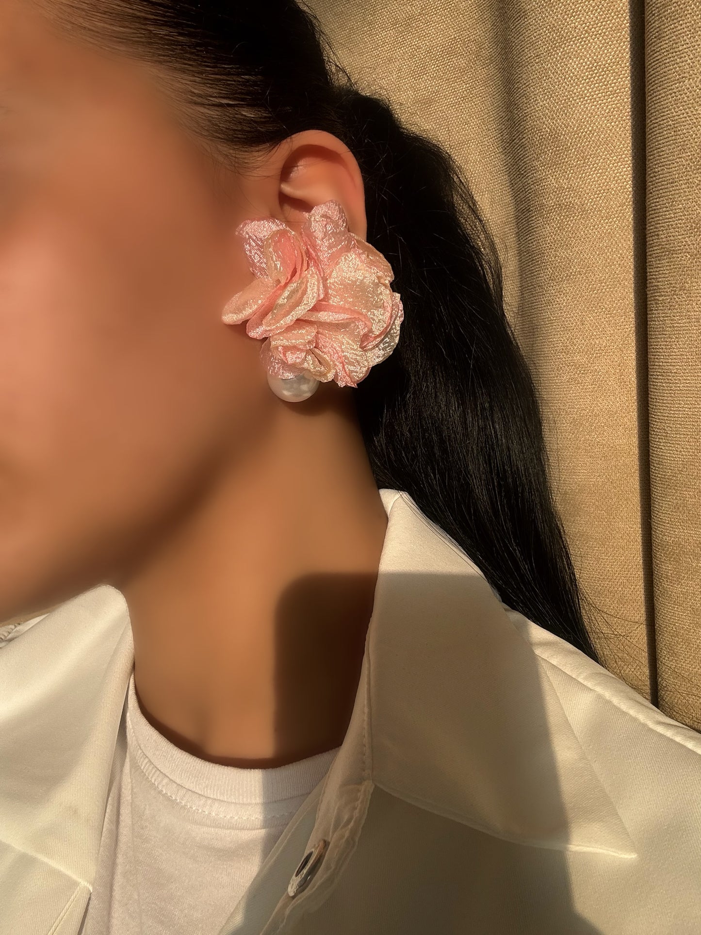 Romantic Floral & Pearl Drop Earrings