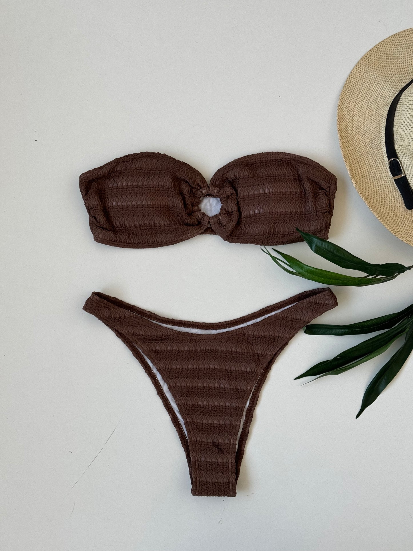 Two Pcs Bikini Brown