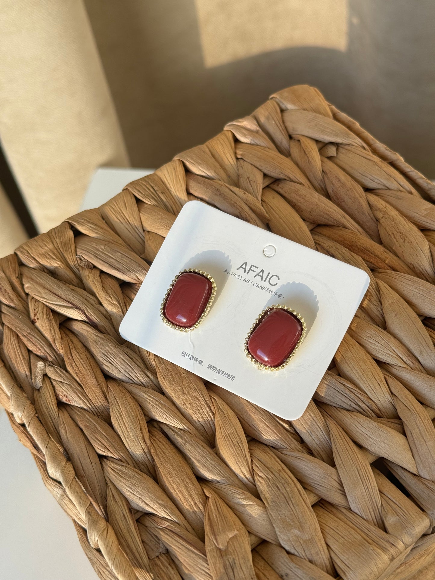 Elegant Red & Gold Earrings
