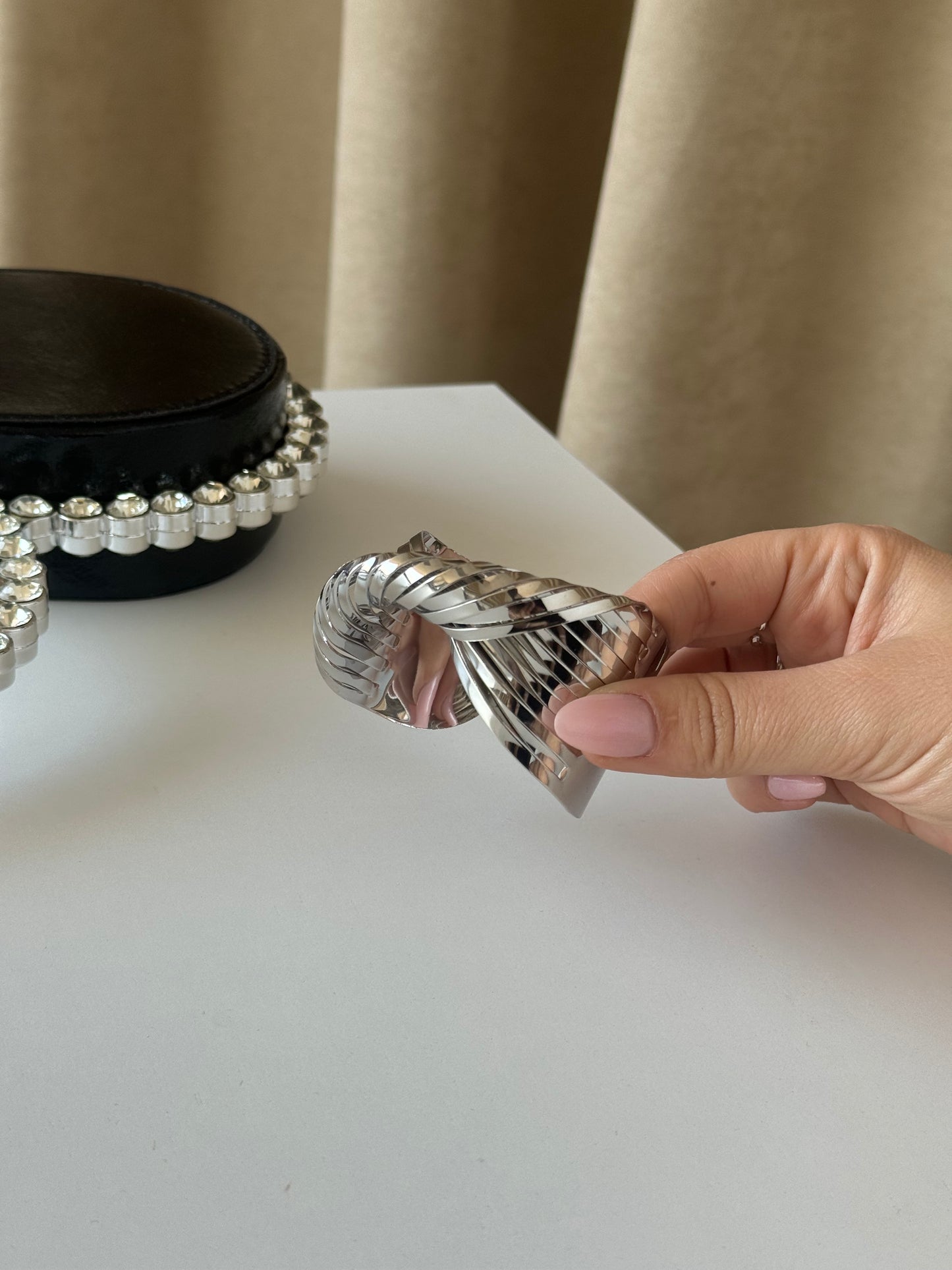 Twisted Silver Cuff Bracelet