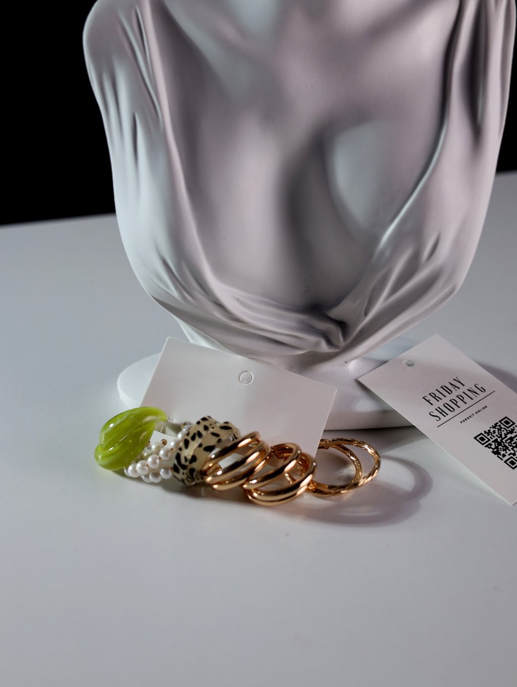 Elegant Hoop & Statement Earring Set – 5 Pairs